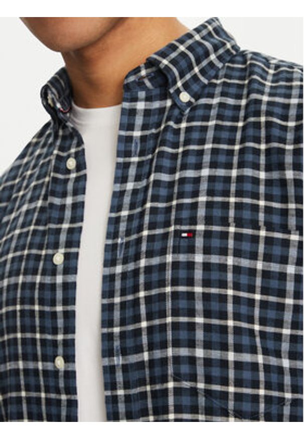 TOMMY HILFIGER - Tommy Hilfiger Koszula Gingham MW0MW37573 Granatowy Regular Fit. Kolor: niebieski. Materiał: bawełna
