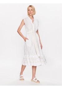 Iconique Sukienka koszulowa IC23 014 Biały Regular Fit. Kolor: biały. Materiał: bawełna. Typ sukienki: koszulowe
