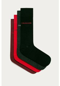 Calvin Klein - Skarpetki (4-pack). Kolor: szary. Materiał: bawełna, materiał, poliamid, elastan. Wzór: nadruk #1