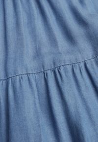 Born2be - Niebieska Rozkloszowana Spódnica z Lyocellu z Wysokim Stanem i Falbanami Emorithia. Okazja: na co dzień. Stan: podwyższony. Kolor: niebieski. Materiał: materiał. Styl: casual, klasyczny #8