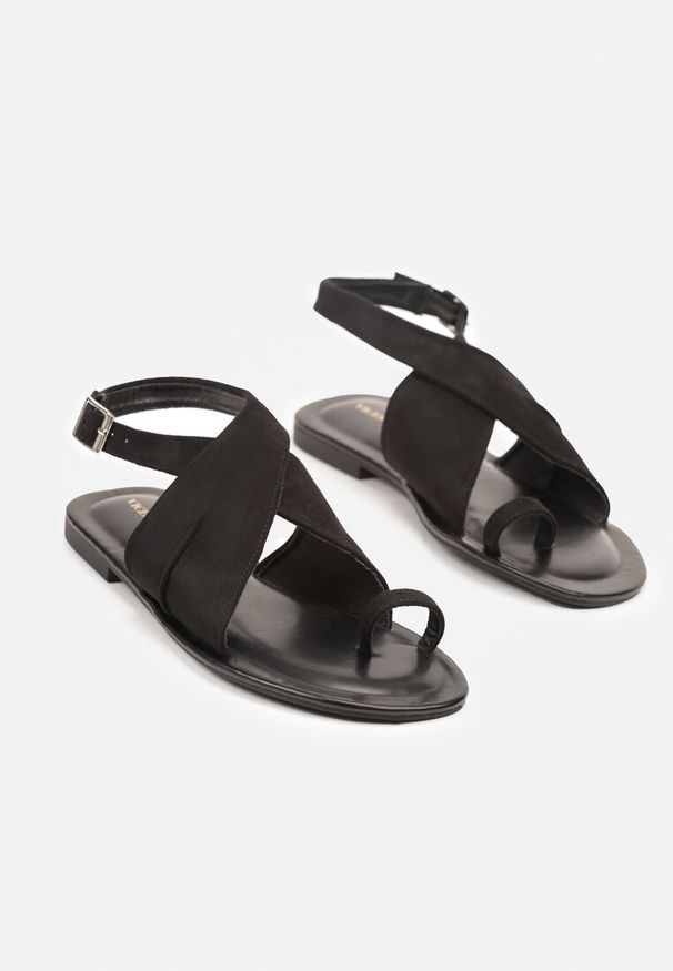 Born2be - Czarne Sandały Vices w Stylu Japonek Naliessa. Okazja: na spacer, na co dzień. Zapięcie: sprzączka. Kolor: czarny. Styl: elegancki, casual