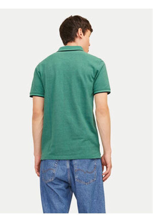 Jack & Jones - Jack&Jones Polo Paulos 12136668 Zielony Slim Fit. Typ kołnierza: polo. Kolor: zielony. Materiał: bawełna