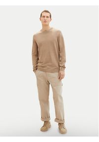 Tom Tailor Sweter 1038426 Beżowy Regular Fit. Kolor: beżowy. Materiał: bawełna #3