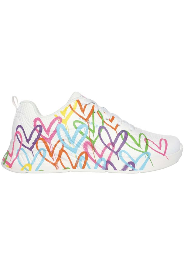 skechers - Buty sneakersy sportowe damskie Skechers Uno Lite białe wygodne. Kolor: wielokolorowy