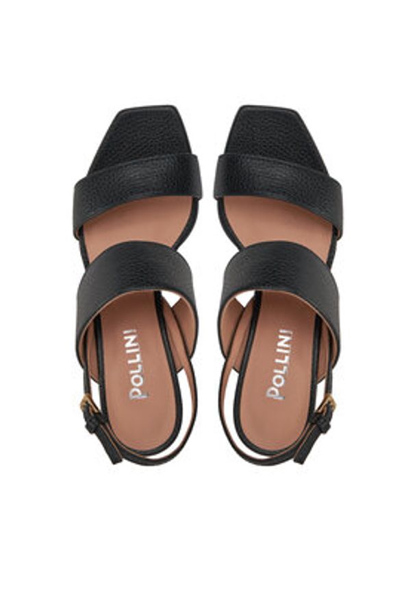 Pollini Sandały SA16106C1ITDP000 Czarny. Kolor: czarny. Materiał: skóra
