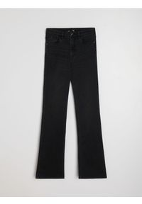 Sinsay - Jeansy flare mid waist - czarny. Kolor: czarny #1