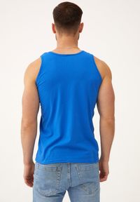 Born2be - Niebieska Koszulka Tinathia. Kolor: niebieski. Materiał: bawełna, materiał. Długość rękawa: na ramiączkach. Wzór: ze splotem #3