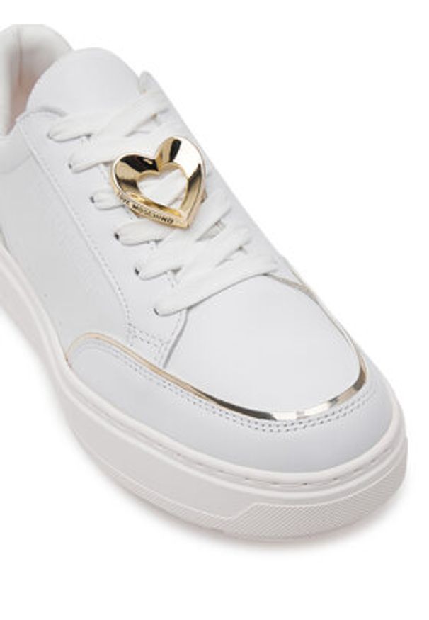 Love Moschino - LOVE MOSCHINO Sneakersy JA15214G1MIA610A Biały. Kolor: biały. Materiał: skóra