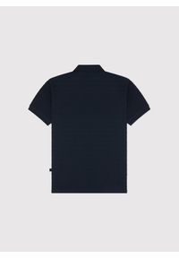 Pako Lorente - PAKO LORENTE - Granatowe bawełniane polo w prążki. Okazja: na co dzień. Typ kołnierza: polo. Kolor: niebieski, czarny. Materiał: bawełna. Długość rękawa: krótki rękaw. Długość: krótkie. Wzór: prążki. Styl: casual #8