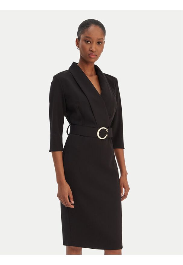 Rinascimento Sukienka koktajlowa CFC0126777003 Czarny Slim Fit. Kolor: czarny. Materiał: syntetyk. Styl: wizytowy