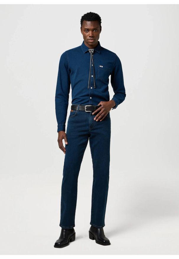 Wrangler - MESKA KOSZULA JEANSOWA WRANGLER 1 PKT SHIRT BLUE OXIDE 112371548. Materiał: jeans
