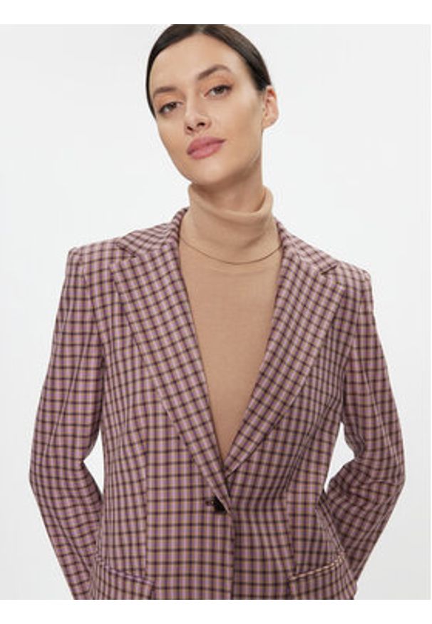 Marella Marynarka Tonale 2330460236200 Fioletowy Regular Fit. Kolor: fioletowy. Materiał: wiskoza
