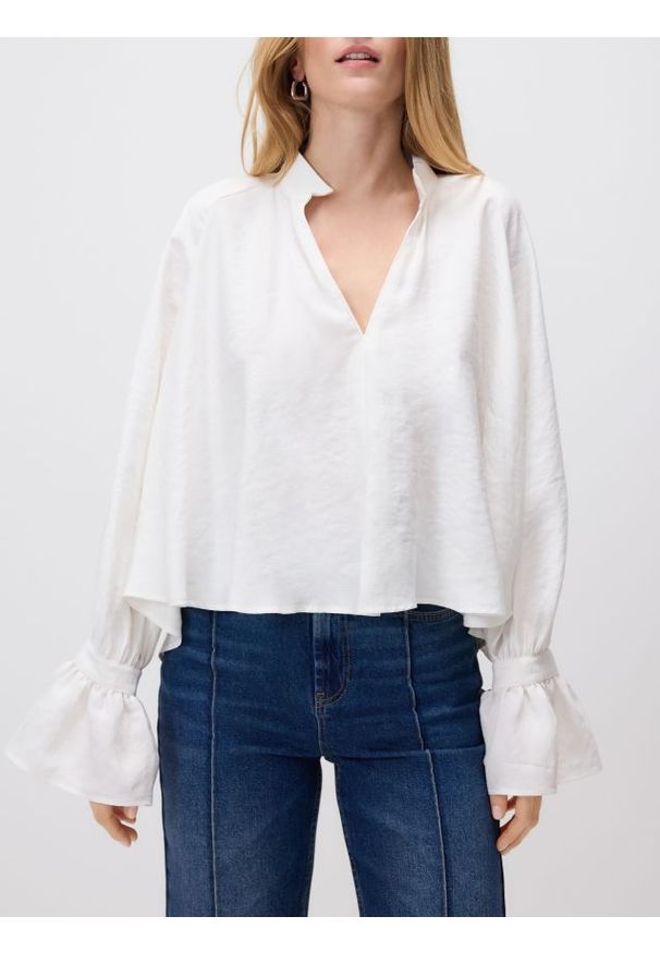 Reserved - Koszula z modalem - złamana biel. Materiał: tkanina