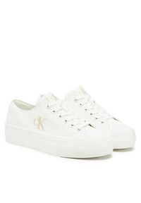 Calvin Klein Jeans Tenisówki Vulc Flatform Low Cv Mg YW0YW01763 Biały. Kolor: biały. Materiał: materiał