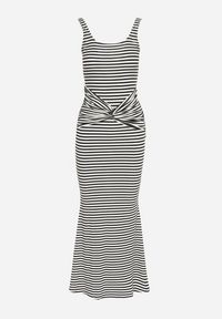 Born2be - Czarno-Biała Sukienka o Taliowanym Kroju z Wiskozą Zidia. Okazja: na co dzień. Kolor: czarny. Materiał: wiskoza. Styl: casual, elegancki #3