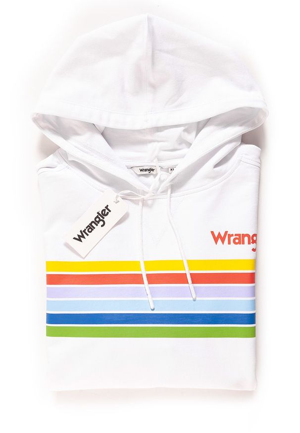 Wrangler - BLUZA WRANGLER DAMSKA CROPPED HOODY WHITE W6073HP12 112130434. Typ kołnierza: kaptur
