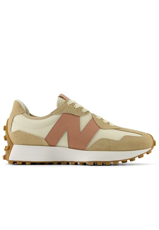 Buty New Balance WS327NKA - brązowe. Zapięcie: sznurówki. Kolor: brązowy. Materiał: guma, zamsz, skóra. Szerokość cholewki: normalna