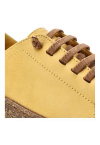 Półbuty damskie Ravini, ze skóry naturalnej licowej sznurowanie wygodna elastyczna podeszwa styl casual, żółte, 1301. Okazja: na co dzień. Zapięcie: sznurówki. Kolor: żółty. Materiał: skóra. Szerokość cholewki: normalna. Wzór: gładki. Styl: casual #2