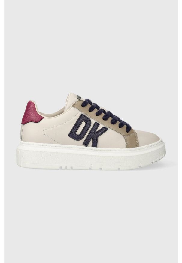 DKNY - Dkny sneakersy Marian kolor beżowy K2305134. Nosek buta: okrągły. Kolor: beżowy. Materiał: guma. Obcas: na platformie