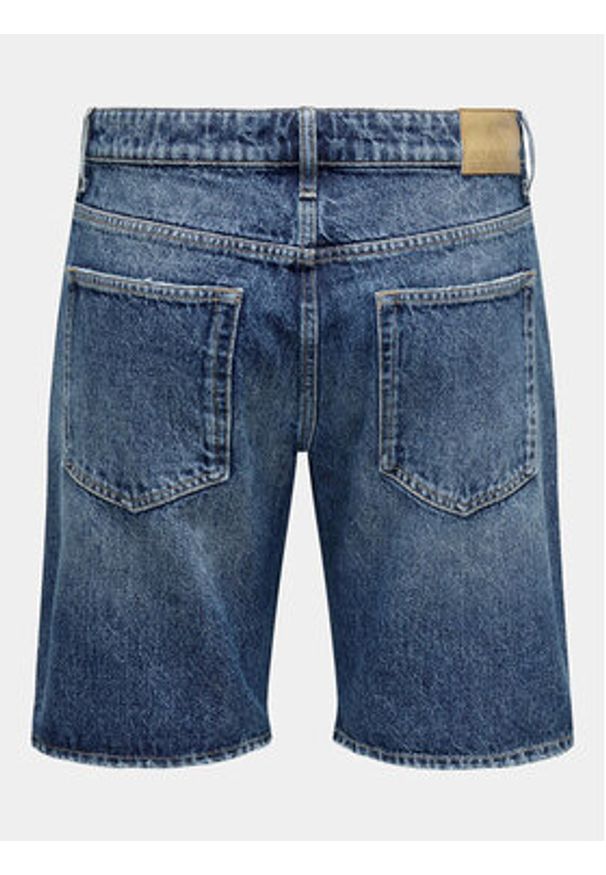 Only & Sons Szorty jeansowe Edge 22029179 Niebieski Straight Fit. Kolor: niebieski. Materiał: bawełna