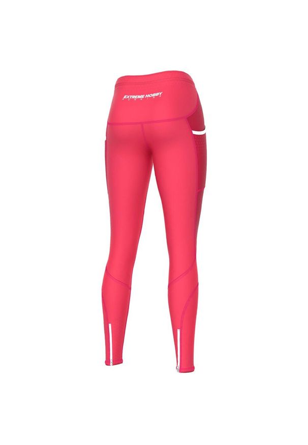 Legginsy do biegania damskie EXTREME HOBBY MOOD. Kolor: różowy. Materiał: elastan, poliester. Sezon: wiosna, jesień. Sport: kolarstwo, bieganie