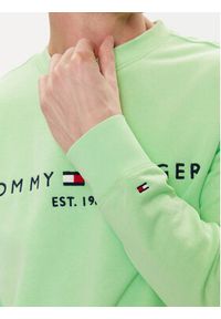 TOMMY HILFIGER - Tommy Hilfiger Bluza Logo MW0MW11596 Zielony Regular Fit. Kolor: zielony. Materiał: bawełna #4