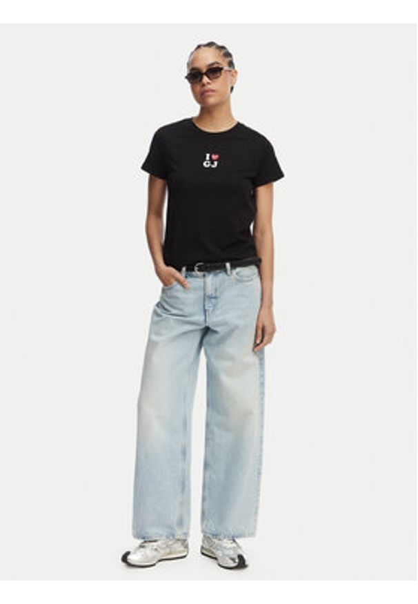 Guess Jeans T-Shirt W6GI45 K8HM0 Regular Fit. Kolor: czarny. Materiał: bawełna