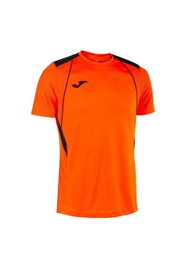 Jersey Joma Championship VII. Kolor: czarny, pomarańczowy, wielokolorowy. Materiał: poliester. Długość rękawa: krótki rękaw. Długość: krótkie. Sport: piłka nożna