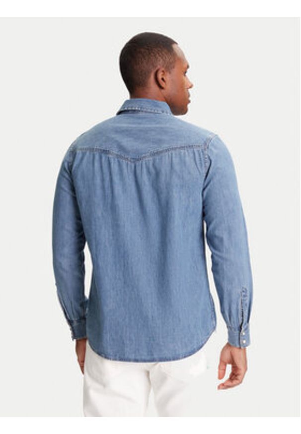 United Colors of Benetton - United Colors Of Benetton Koszula jeansowa 5RZKUQ03F Niebieski Regular Fit. Kolor: niebieski. Materiał: bawełna