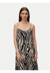 Vero Moda Sukienka letnia Emilo 10340519 Beżowy Loose Fit. Kolor: beżowy. Materiał: wiskoza, len. Sezon: lato #5