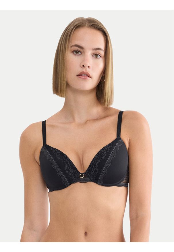 Triumph Biustonosz z fiszbiną Comfort Allure 10226435 Czarny. Kolor: czarny. Materiał: syntetyk