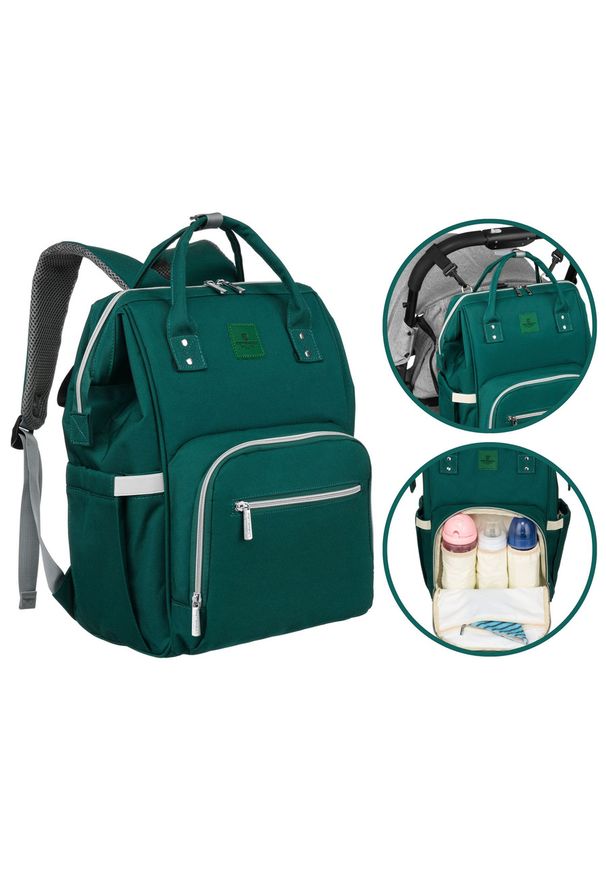 Plecak z uchwytem na wózek Peterson MB1 c. zielony. Kolor: zielony. Materiał: materiał. Styl: casual, elegancki