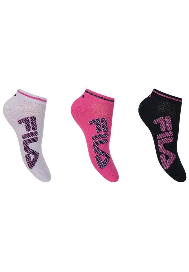 Fila 3-pack skarpet sneaker kwiaty 39-42. Kolor: czarny, wielokolorowy, biały. Wzór: kwiaty