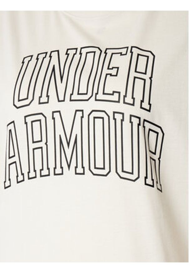 Under Armour T-Shirt Ua Rival Campus 6007883 Écru Oversize. Materiał: syntetyk