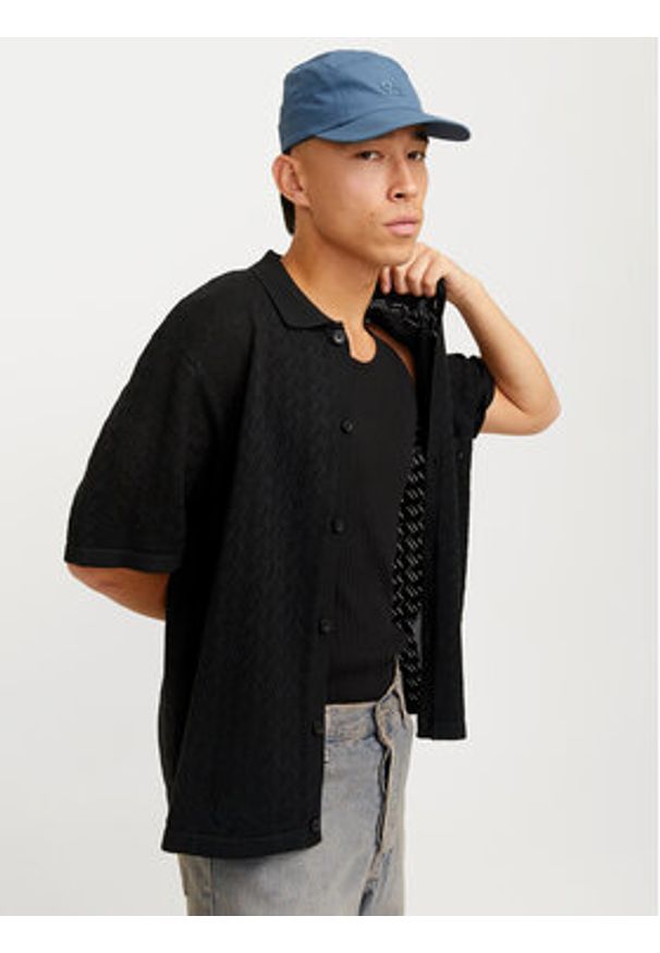 Jack & Jones - Jack&Jones Koszula Tyler 12272863 Czarny Loose Fit. Kolor: czarny. Materiał: bawełna