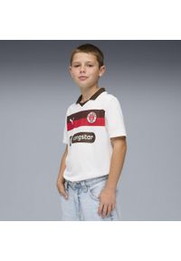 Puma - Młodzieżowa koszulka wyjazdowa FC St. Pauli 25/26 PUMA White Espresso Brown. Kolor: brązowy, biały, wielokolorowy. Sport: piłka nożna