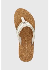 TOMMY HILFIGER - Tommy Hilfiger japonki TH CORK SANDAL damskie kolor biały na płaskim obcasie FW0FW07145. Kolor: biały. Materiał: materiał. Obcas: na obcasie. Wysokość obcasa: niski #5