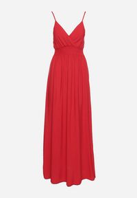 Born2be - Bordowa Sukienka Cadole. Kolor: czerwony. Materiał: bawełna. Długość rękawa: na ramiączkach. Typ sukienki: kopertowe. Styl: wakacyjny. Długość: maxi #4