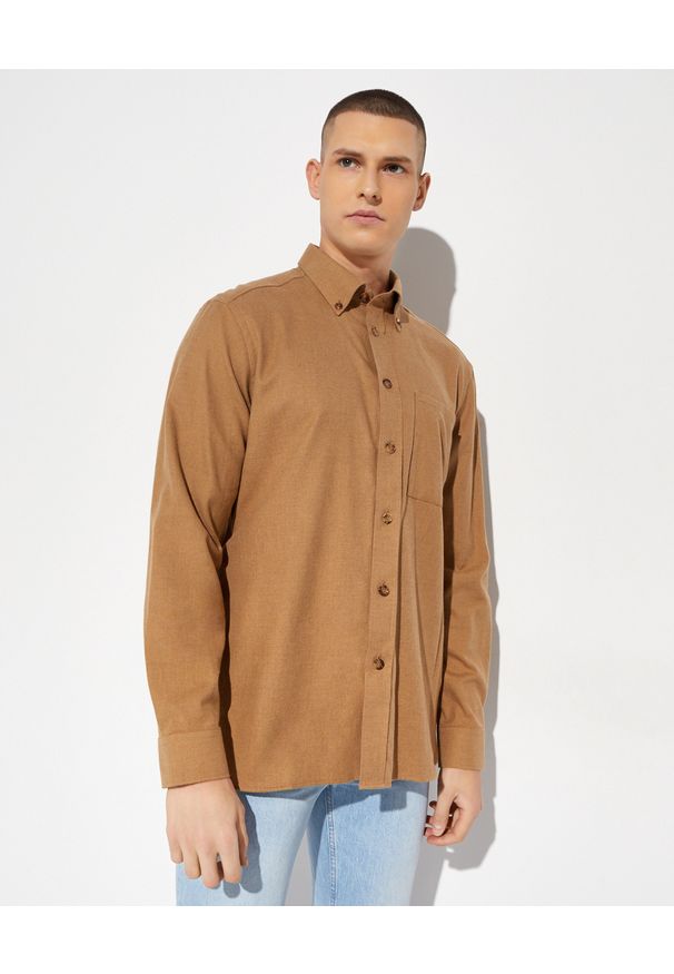 Burberry - BURBERRY - Beżowa koszula flanelowa. Kolor: beżowy. Materiał: bawełna