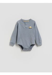 Reserved - Bawełniane body - niebieski. Kolor: niebieski. Materiał: bawełna #1