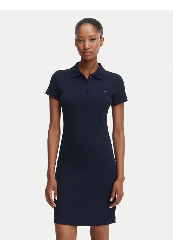 Tommy Jeans Sukienka codzienna Bodycon DW0DW22852 Granatowy Slim Fit. Okazja: na co dzień. Kolor: niebieski. Materiał: bawełna. Typ sukienki: bodycon, proste. Styl: casual