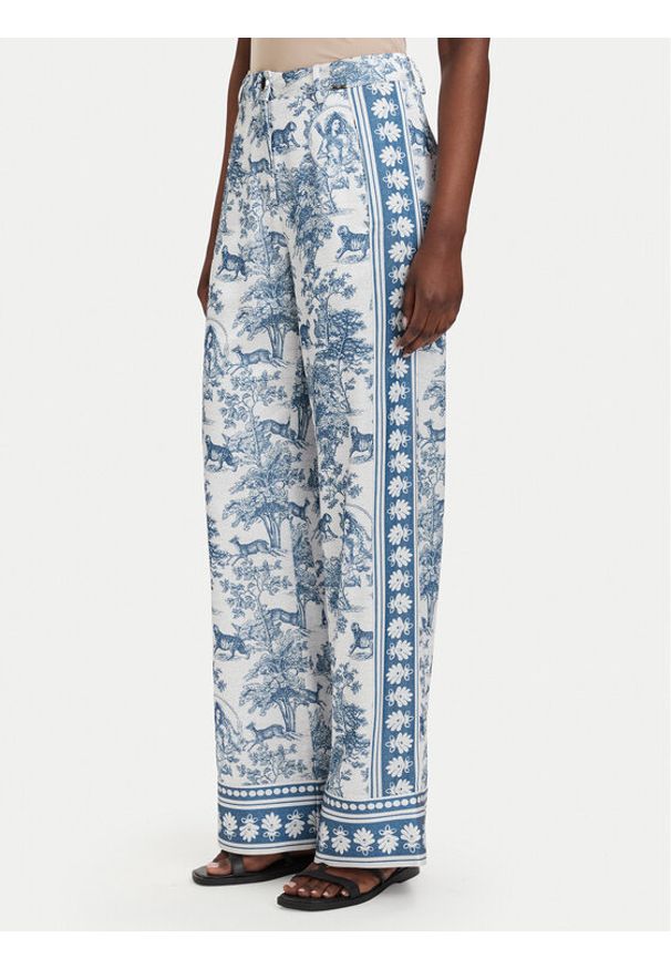 Fracomina Spodnie palazzo FS26SV3015W459K5 Niebieski jasny Flare Fit. Kolor: niebieski. Materiał: syntetyk