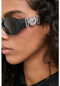 VERSACE - Versace okulary przeciwsłoneczne kolor czarny. Kolor: czarny #2