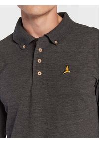 Brave Soul Polo MLT-412WASHINGTN Szary Slim Fit. Typ kołnierza: polo. Kolor: szary. Materiał: syntetyk, bawełna