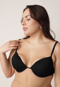 Born2be - Czarne Bikini Marszczony Biustonosz i Klasyczne Majtki Figi Mhyrera. Kolekcja: plus size. Kolor: czarny #5