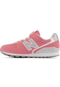 Buty New Balance Jr YV996JG3 różowe. Okazja: na uczelnię, na co dzień. Zapięcie: rzepy. Kolor: różowy. Materiał: guma, syntetyk, materiał. Szerokość cholewki: normalna. Model: New Balance 996 #6