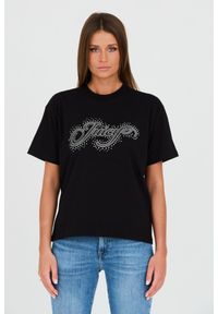 Juicy Couture - JUICY COUTURE Czarny damski t-shirt Boyfriend Scatter Diamante, Rozmiar S. Kolor: czarny #1