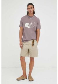 PS PAUL SMITH - PS Paul Smith t-shirt bawełniany kolor fioletowy z nadrukiem. Kolor: fioletowy. Materiał: bawełna. Długość rękawa: krótki rękaw. Długość: krótkie. Wzór: nadruk #4