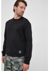 Armani Exchange bluza bawełniana 3LZMAF.ZJFAZ męska kolor czarny gładka. Kolor: czarny. Materiał: bawełna. Wzór: gładki #4