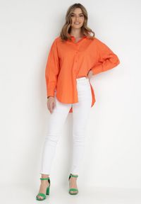 Born2be - Pomarańczowa Koszula Doriemara. Okazja: na co dzień, na spotkanie biznesowe, do pracy. Kolor: pomarańczowy. Materiał: jeans, materiał. Styl: klasyczny, biznesowy, casual, elegancki #3